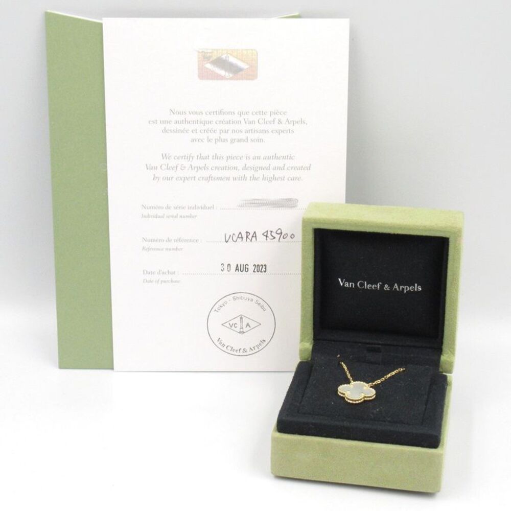 Van Cleef & Arpels Vintage Alhambra Mother of Pearl Au750 Necklace - Picture 5 of 6